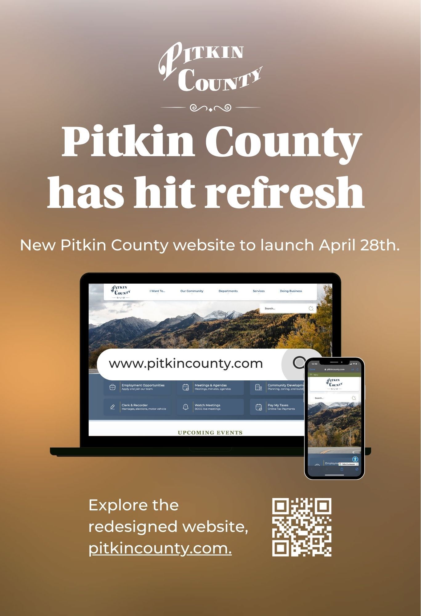 Pitkincounty.com website redesign advertisement