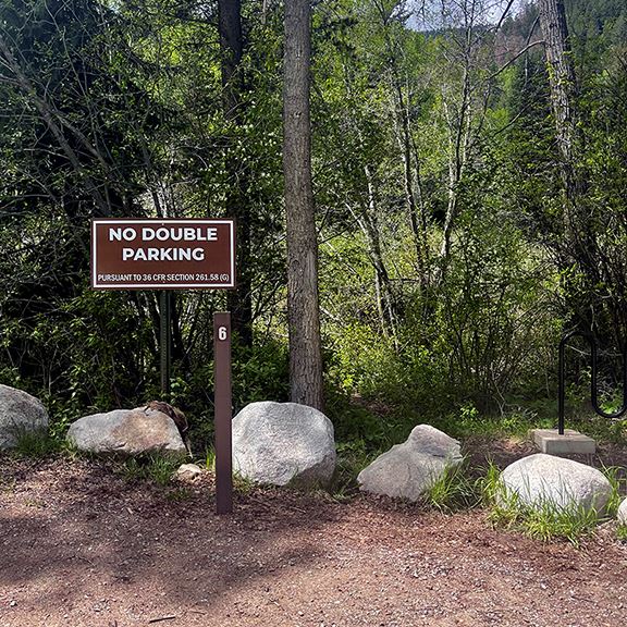 A sign posted at Wildwood reads No Double Parking.