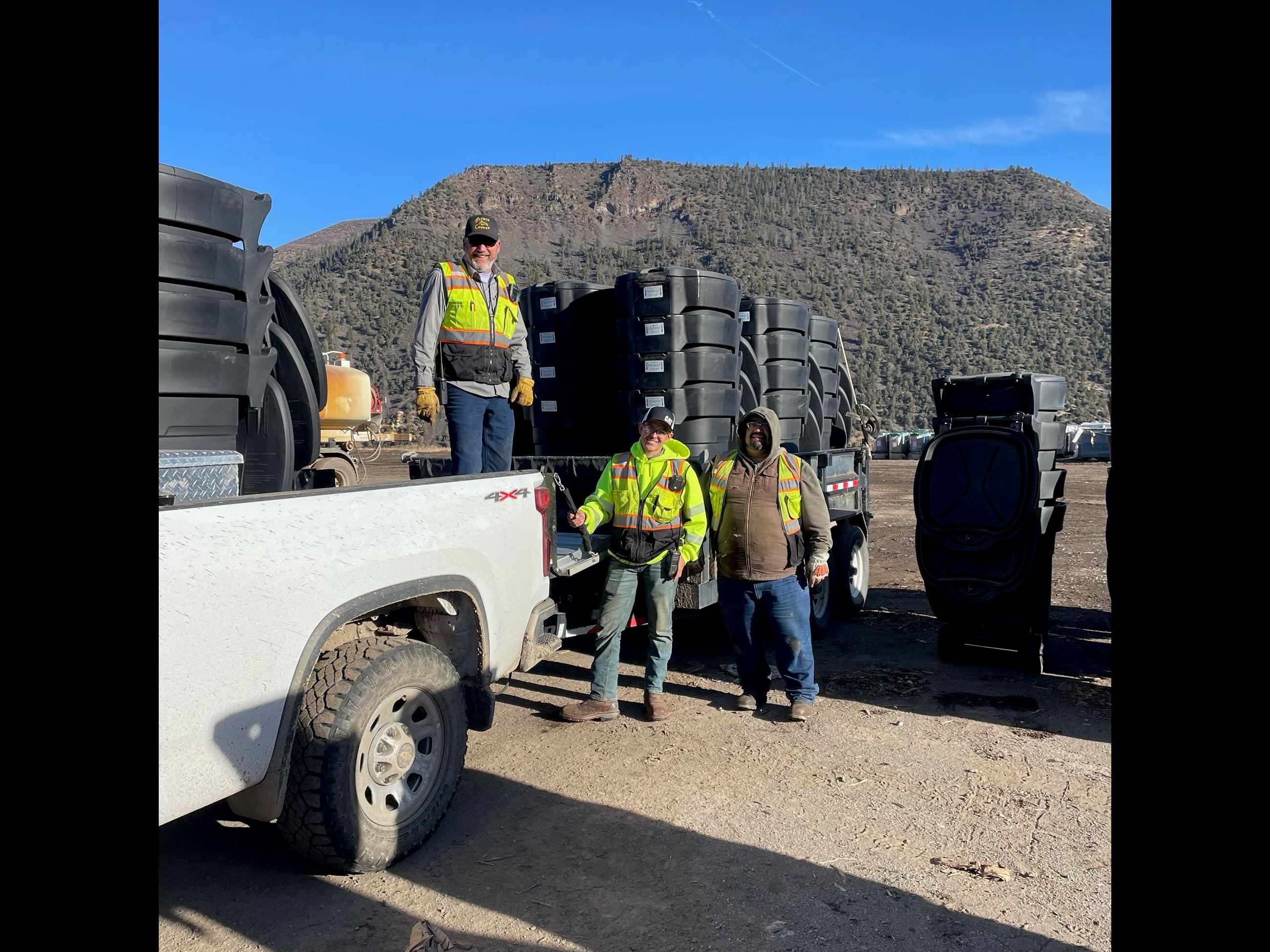 wildlife resistant trash cans at Lazy Glen