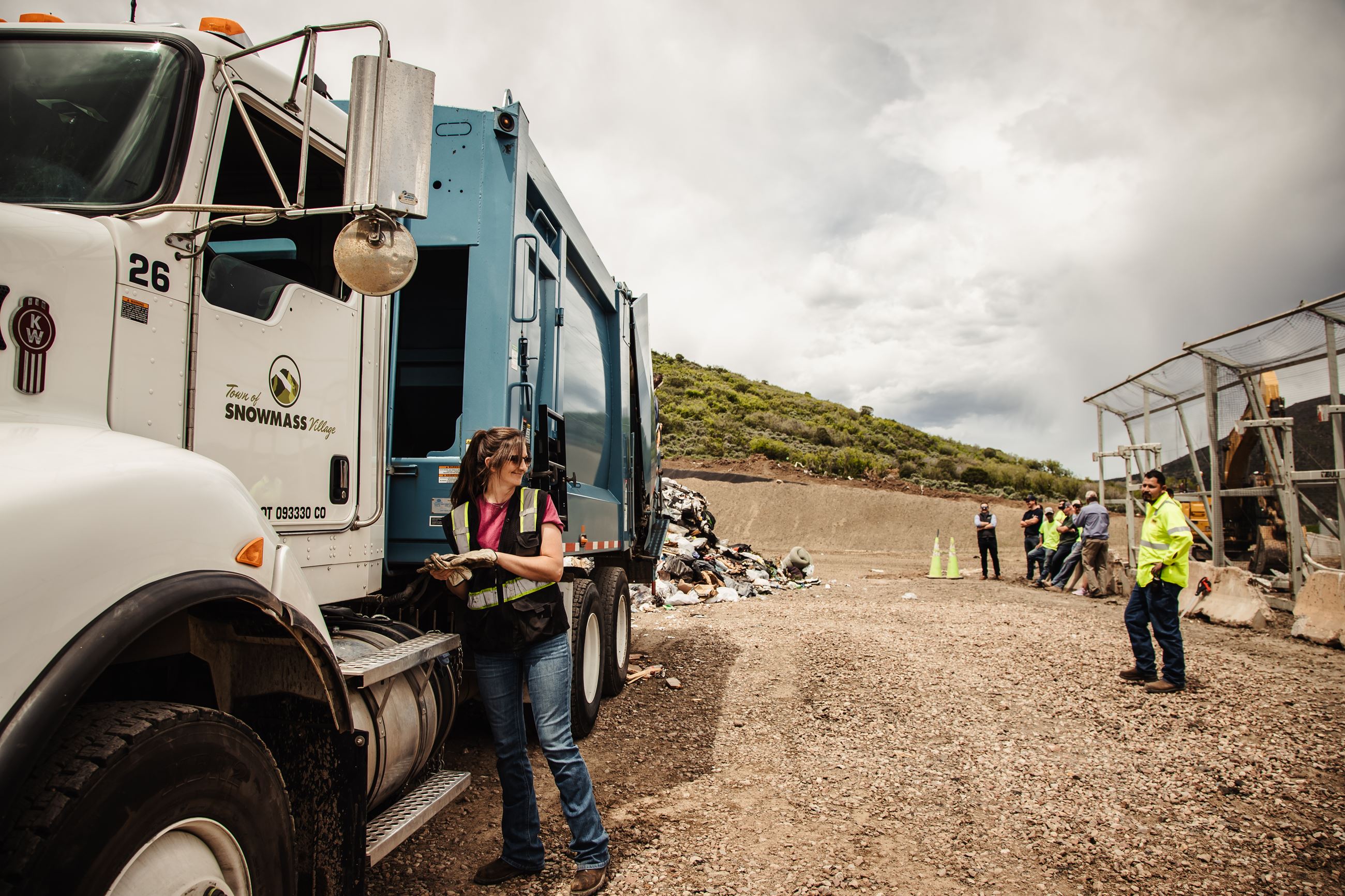 Solid Waste Truck Delivering load to the Pitkin County Landfill