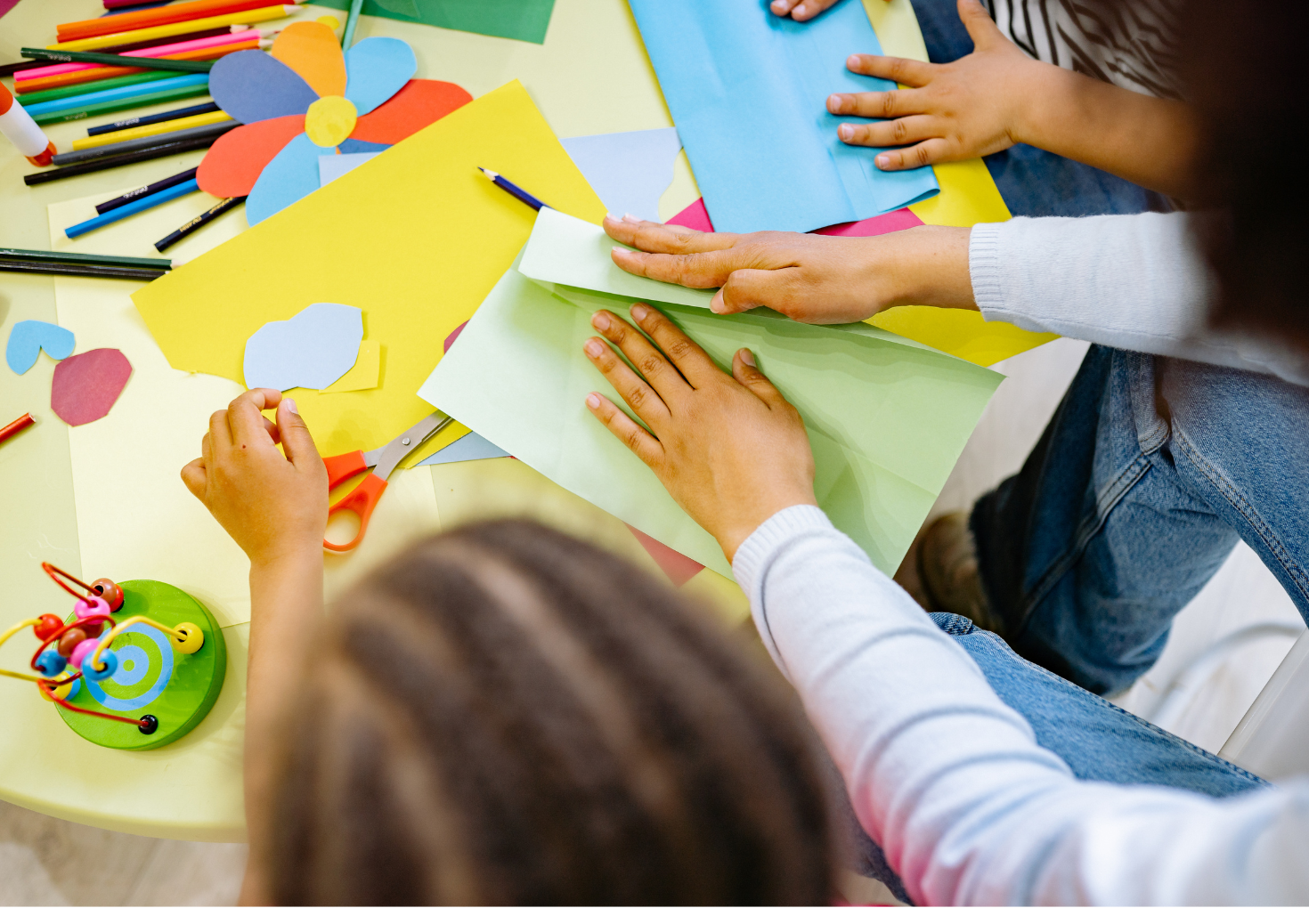 Children working on an art project 