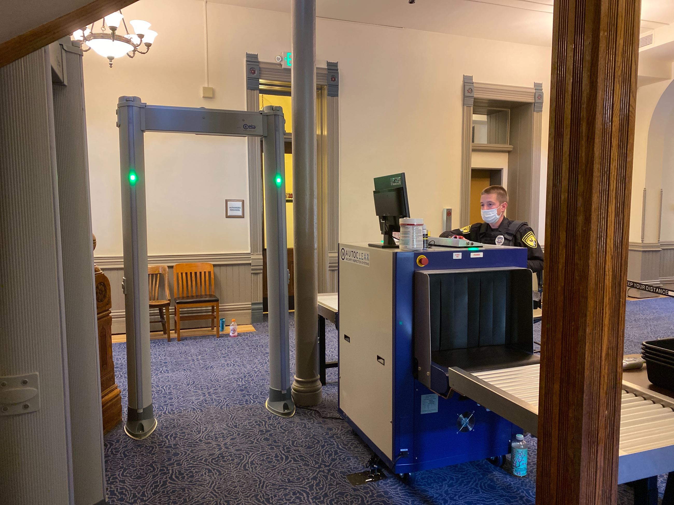 Visitors and staff are now required to pass through a single point-of-entry security checkpoint.