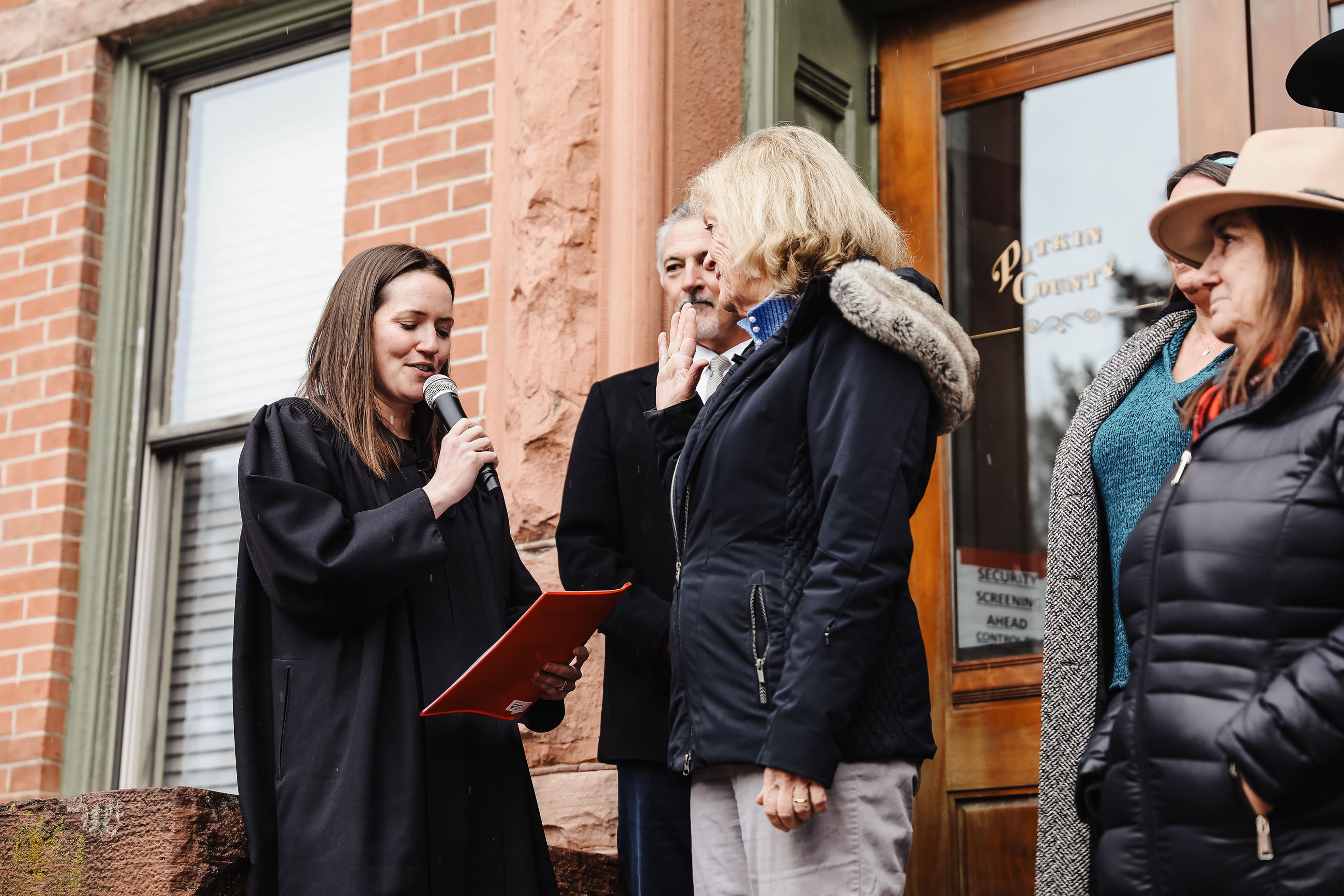 Ingrid Grueter is sworn in to office on January 10, 2023.