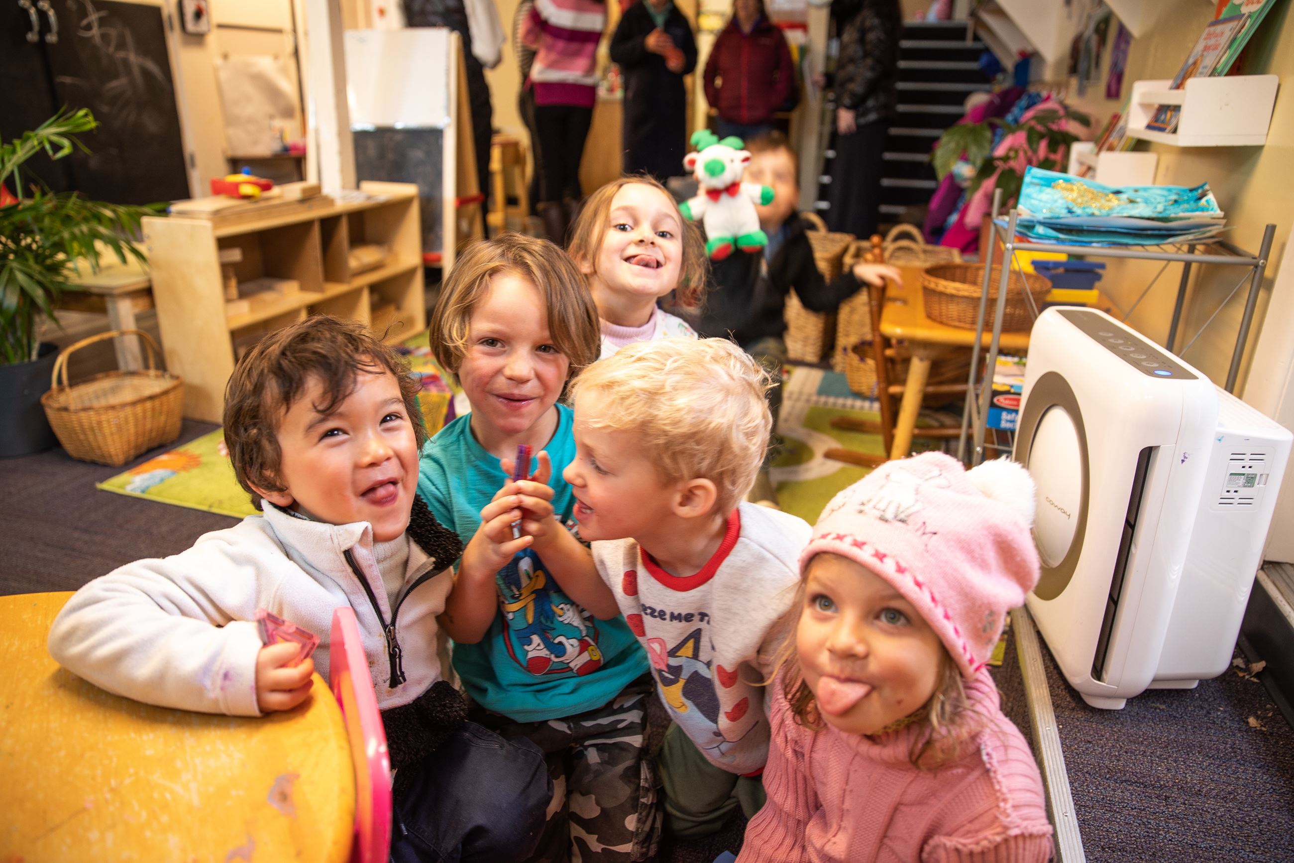 Students at the Little Red Schoolhouse in Snowmass pose for a 